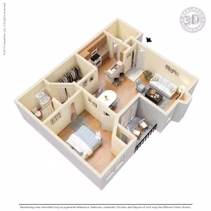 1 Bed 1 Bath 806 SqFt (745 Net) 000332-1 floor plan